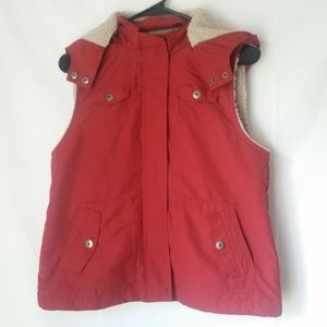 Sonoma Petite Lined Vest With detachable Hood